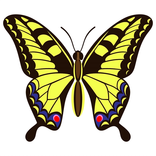 Butterfly Theme Yellow and Black Butterfly Transparent Sticker